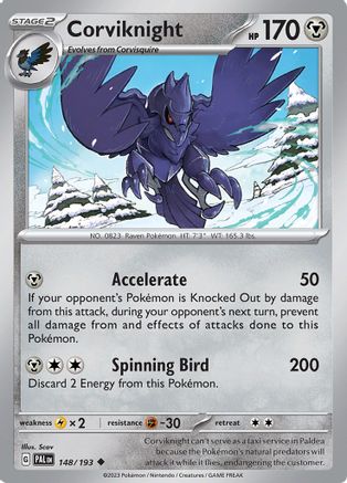 SV02 Paldea Evolved  148/193 Corviknight  - Uncommon