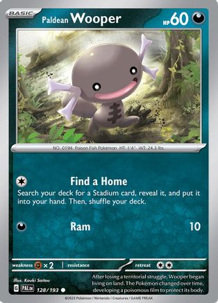 SV02 Paldea Evolved  128/193 Paldean Wooper  - Reverse Holofoil - Common