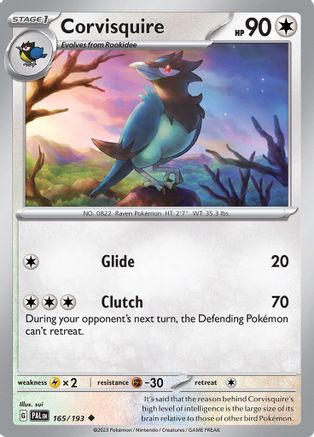 SV02 Paldea Evolved  165/193 Corvisquire  - Reverse Holofoil - Uncommon