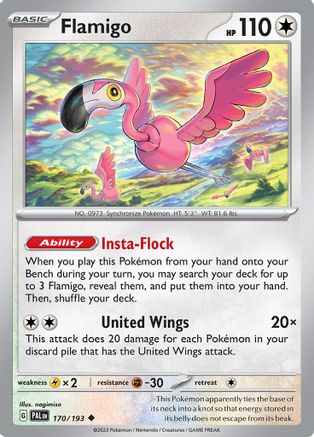 SV02 Paldea Evolved  170/193 Flamigo  - Reverse Holofoil - Uncommon