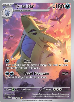 SV02 Paldea Evolved  222/193 Tyranitar  - Holofoil - Illustration Rare