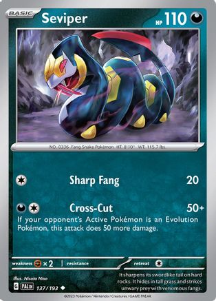 SV02 Paldea Evolved  137/193 Seviper  - Reverse Holofoil - Uncommon