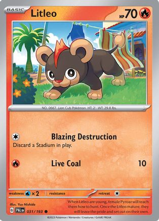 SV02 Paldea Evolved  031/193 Litleo  - Common