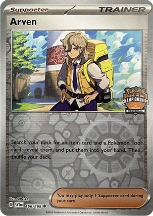 League & Championship Cards /198 Arven - 166/198 (Regional Championships)  - Reverse Holofoil - Promo