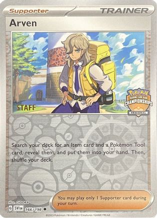 League & Championship Cards /198 Arven - 166/198 (Regional Championships) [Staff]  - Reverse Holofoil - Promo
