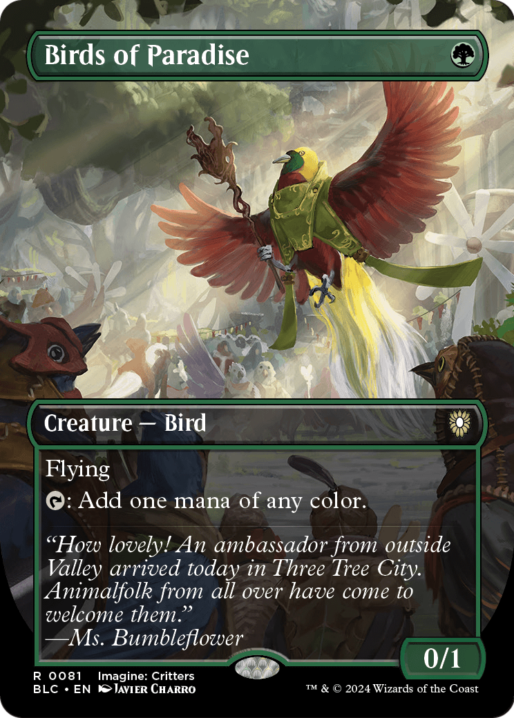 Bloomburrow Commander - (BLC-081) - Birds of Paradise (Borderless)
