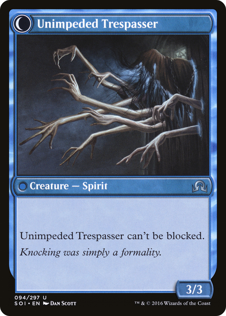 Shadows over Innistrad - (SOI-094) - Uninvited Geist: (Double Faced Transform) Foil