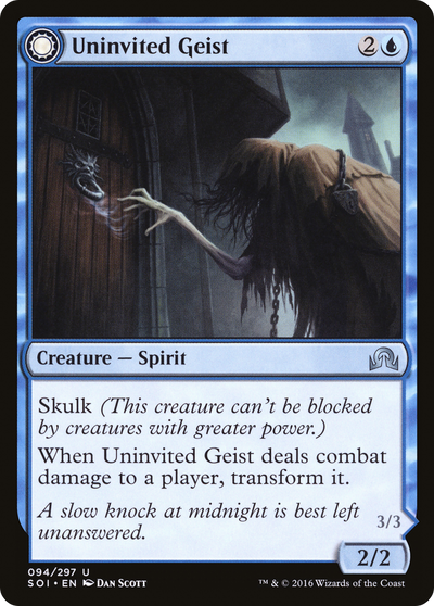 Shadows over Innistrad - (SOI-094) - Uninvited Geist: (Double Faced Transform) Foil