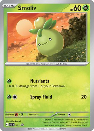 SV Scarlet & Violet Promo Cards  023 Smoliv  - Holofoil - Promo