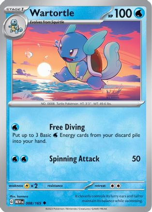 SV Scarlet & Violet 151  008/165 Wartortle  - Uncommon