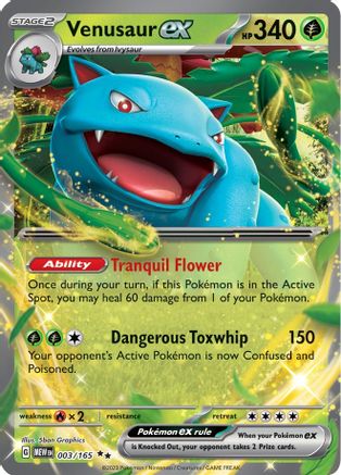 SV Scarlet & Violet 151  003/165 Venusaur ex  - Holofoil - Double Rare