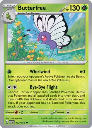 SV Scarlet & Violet 151  012/165 Butterfree  - Uncommon