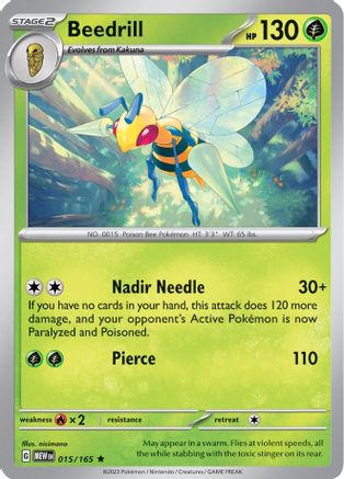 SV Scarlet & Violet 151  015/165 Beedrill  - Holofoil - Rare