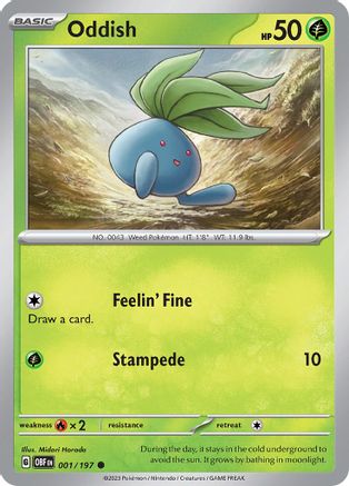 SV03 Obsidian Flames  001/197 Oddish  - Common