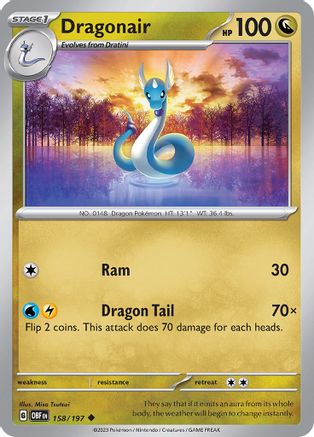 SV03 Obsidian Flames  158/197 Dragonair  - Reverse Holofoil - Uncommon