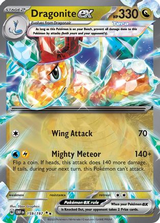 SV03 Obsidian Flames  159/197 Dragonite ex  - Holofoil - Double Rare