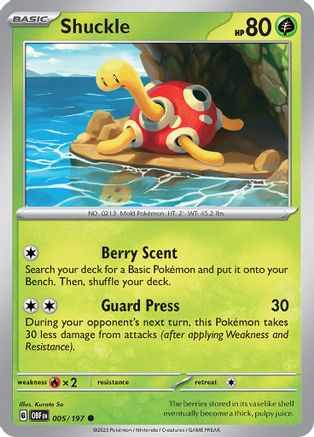 SV03 Obsidian Flames  005/197 Shuckle  - Common