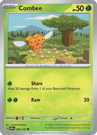SV03 Obsidian Flames  008/197 Combee  - Reverse Holofoil - Common