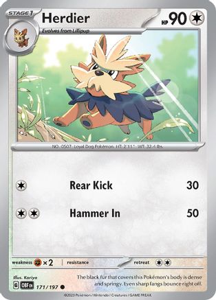 SV03 Obsidian Flames  171/197 Herdier  - Common
