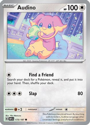 SV03 Obsidian Flames  173/197 Audino  - Reverse Holofoil - Common