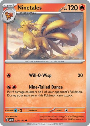 SV03 Obsidian Flames  029/197 Ninetales  - Reverse Holofoil - Uncommon