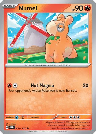 SV03 Obsidian Flames  031/197 Numel  - Reverse Holofoil - Common