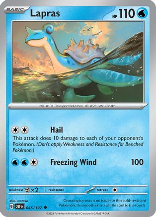 SV03 Obsidian Flames  045/197 Lapras  - Uncommon