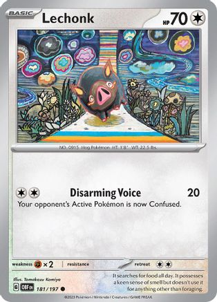 SV03 Obsidian Flames  181/197 Lechonk  - Reverse Holofoil - Common