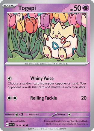 SV03 Obsidian Flames  083/197 Togepi  - Common