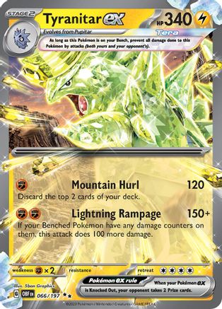 SV03 Obsidian Flames  066/197 Tyranitar ex  - Holofoil - Double Rare