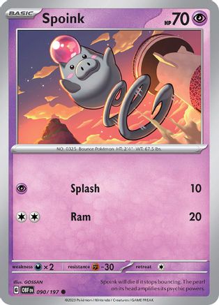 SV03 Obsidian Flames  090/197 Spoink  - Common