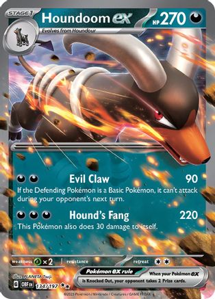SV03 Obsidian Flames  134/197 Houndoom ex  - Holofoil - Double Rare