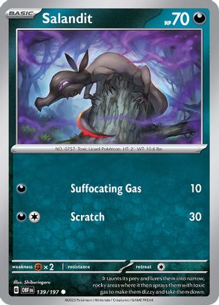 SV03 Obsidian Flames  139/197 Salandit  - Common