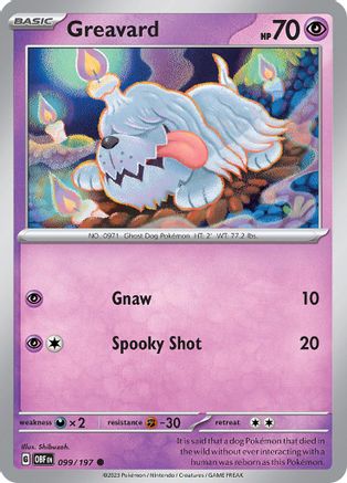 SV03 Obsidian Flames  099/197 Greavard  - Reverse Holofoil - Common