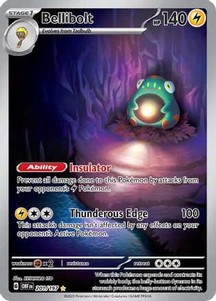 SV03 Obsidian Flames  201/197 Bellibolt  - Holofoil - Illustration Rare
