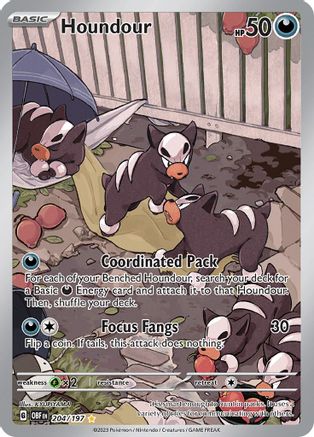 SV03 Obsidian Flames  204/197 Houndour  - Holofoil - Illustration Rare