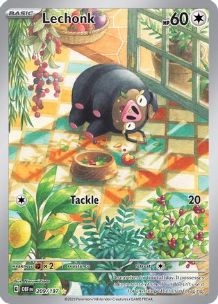 SV03 Obsidian Flames  209/197 Lechonk  - Holofoil - Illustration Rare