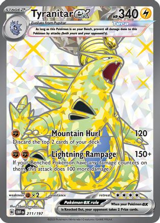 SV03 Obsidian Flames  211/197 Tyranitar ex  - Holofoil - Ultra Rare
