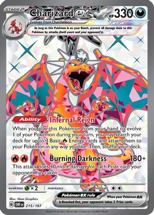 SV03 Obsidian Flames  215/197 Charizard ex  - Holofoil - Ultra Rare