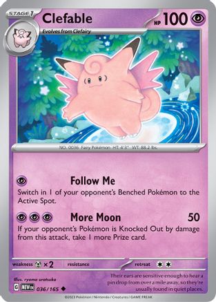SV Scarlet & Violet 151  036/165 Clefable  - Uncommon