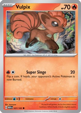 SV Scarlet & Violet 151  037/165 Vulpix  - Reverse Holofoil - Common