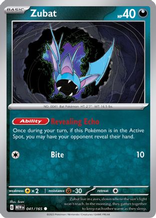 SV Scarlet & Violet 151  041/165 Zubat  - Common