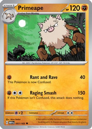 SV Scarlet & Violet 151  057/165 Primeape  - Reverse Holofoil - Uncommon