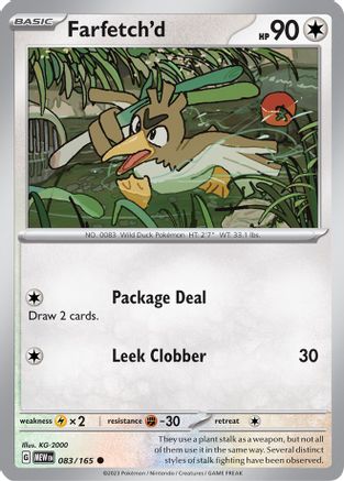 SV Scarlet & Violet 151  083/165 Farfetch'd  - Reverse Holofoil - Common