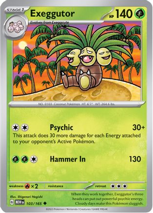 SV Scarlet & Violet 151  103/165 Exeggutor  - Reverse Holofoil - Uncommon