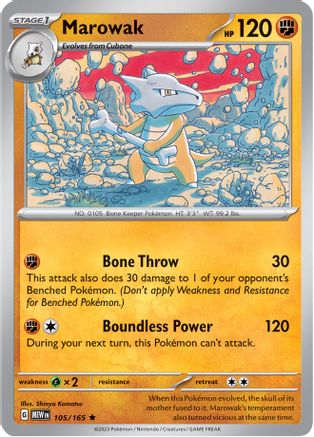 SV Scarlet & Violet 151  105/165 Marowak  - Reverse Holofoil - Rare