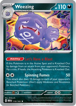 SV Scarlet & Violet 151  110/165 Weezing  - Reverse Holofoil - Rare