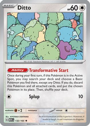 SV Scarlet & Violet 151  132/165 Ditto  - Holofoil - Rare