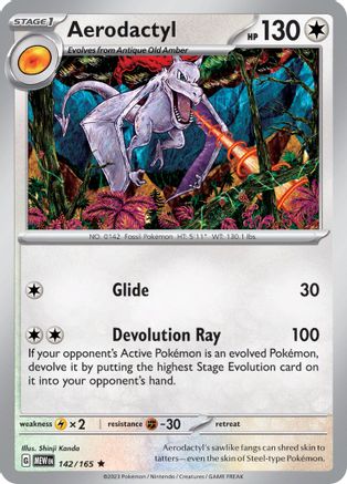 SV Scarlet & Violet 151  142/165 Aerodactyl  - Reverse Holofoil - Rare