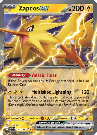 SV Scarlet & Violet 151  145/165 Zapdos ex  - Holofoil - Double Rare